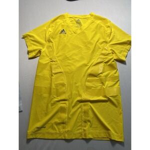 Adidas Techfit Climacool Compression Shirt Yellow V-Neck Men's Size XL 2013
